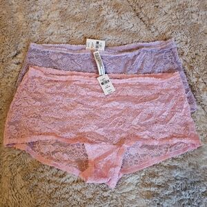 PINK Victoria's Secret Lace Boyshorts in Pink and Lavender
